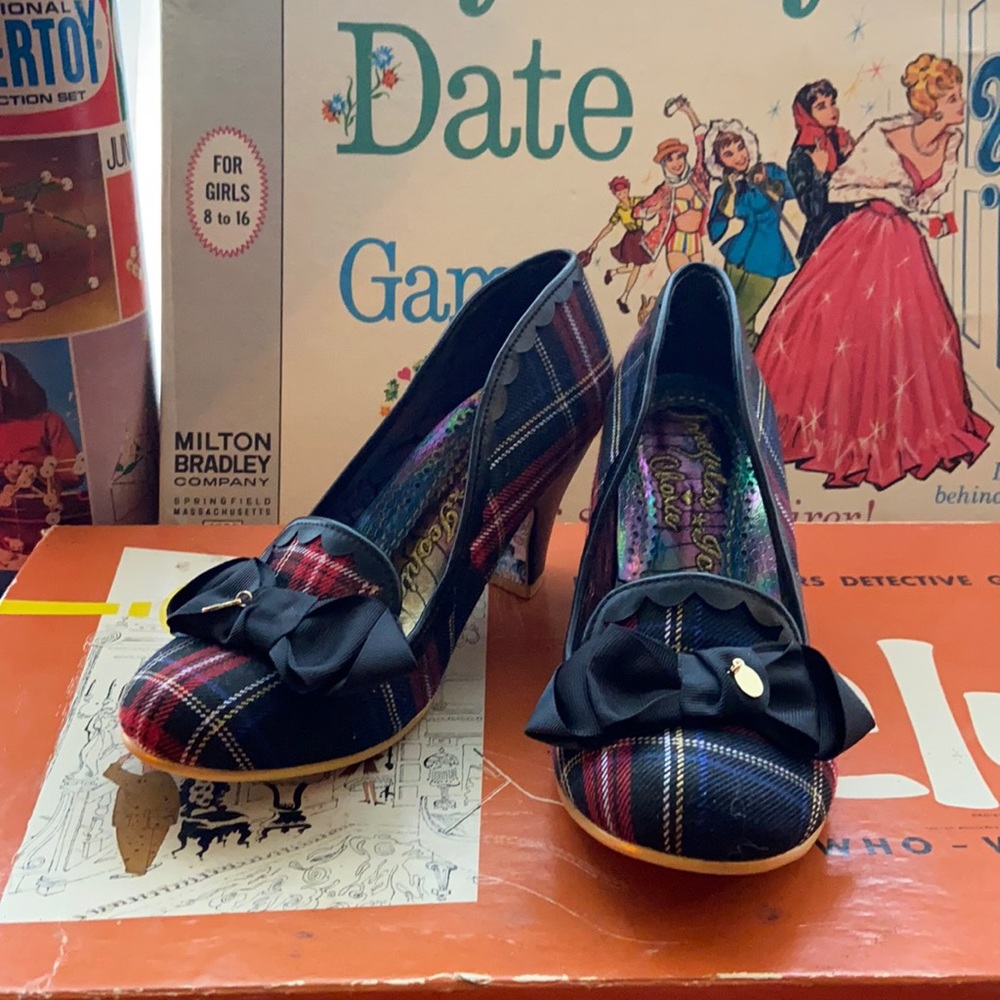 Irregular Choice Black Plaid Kanjanka Sz. 36